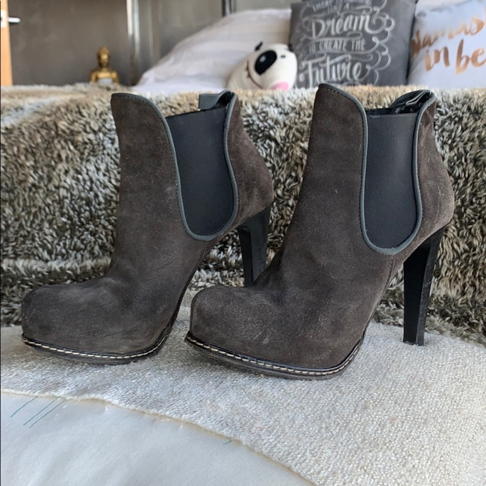 Suede Grey High Heels Gastone Lucioli made Italy - Picture 2 of 4